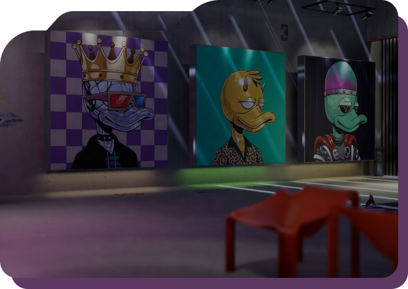 Danger Valley Duck portraits displayed in a gallery